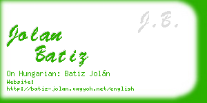 jolan batiz business card